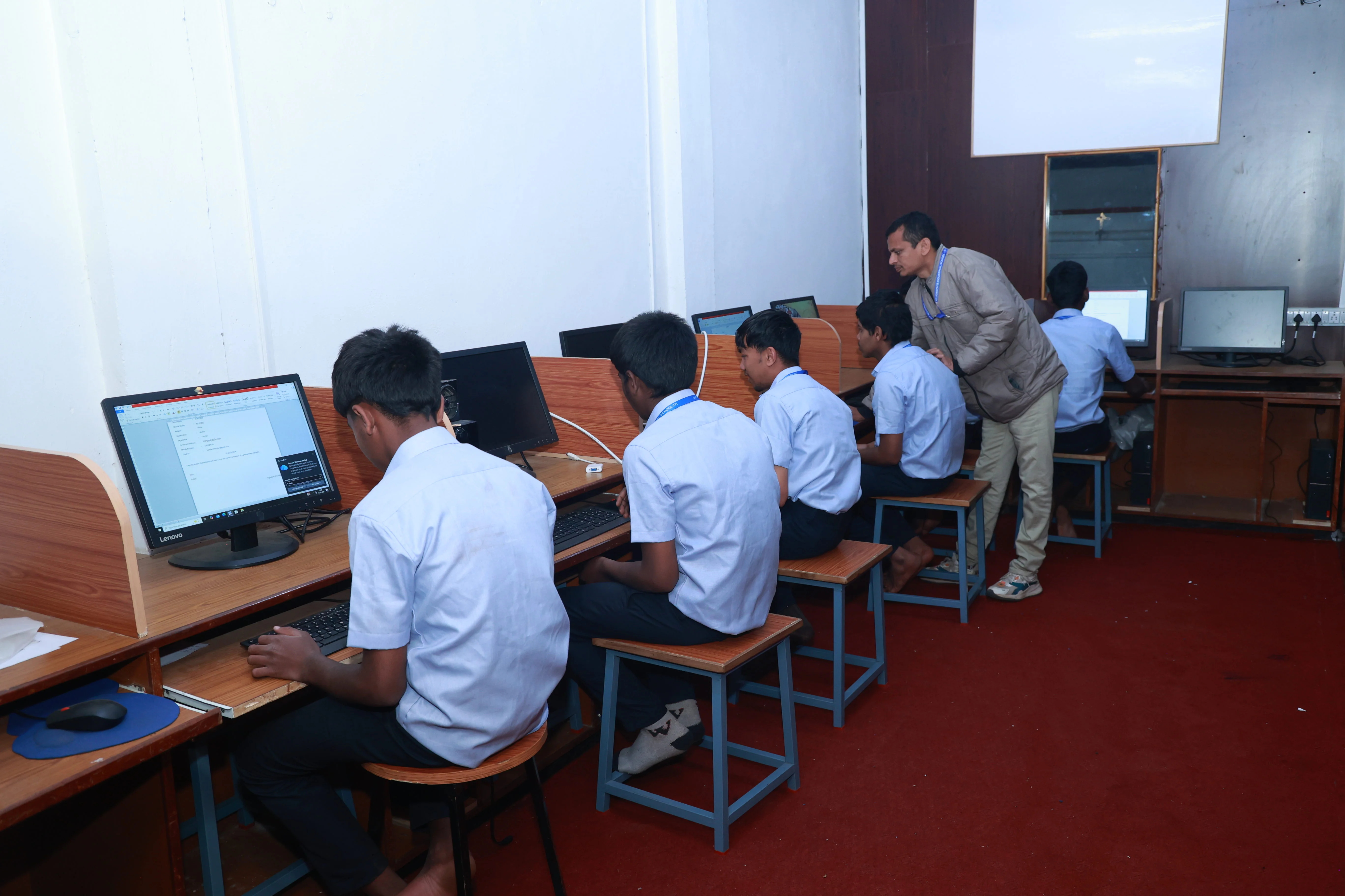 Students in the computer lab at St. Joseph ITI Ooty